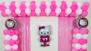 Hello Kitty Cat Balloon Decoration for Birthday Party at home