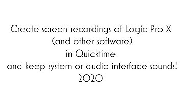 Logic Pro X screen recording with system sounds 2020/21 tutorial