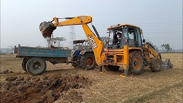 JCB Loading Mud in Tractor | Sonalika Di 740 | Powertrac Euro 50 For Making Fishing Pond