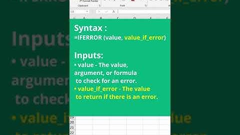 Fix the Divide by Zero Error in Microsoft Excel | IFERROR Function & Formula #shorts
