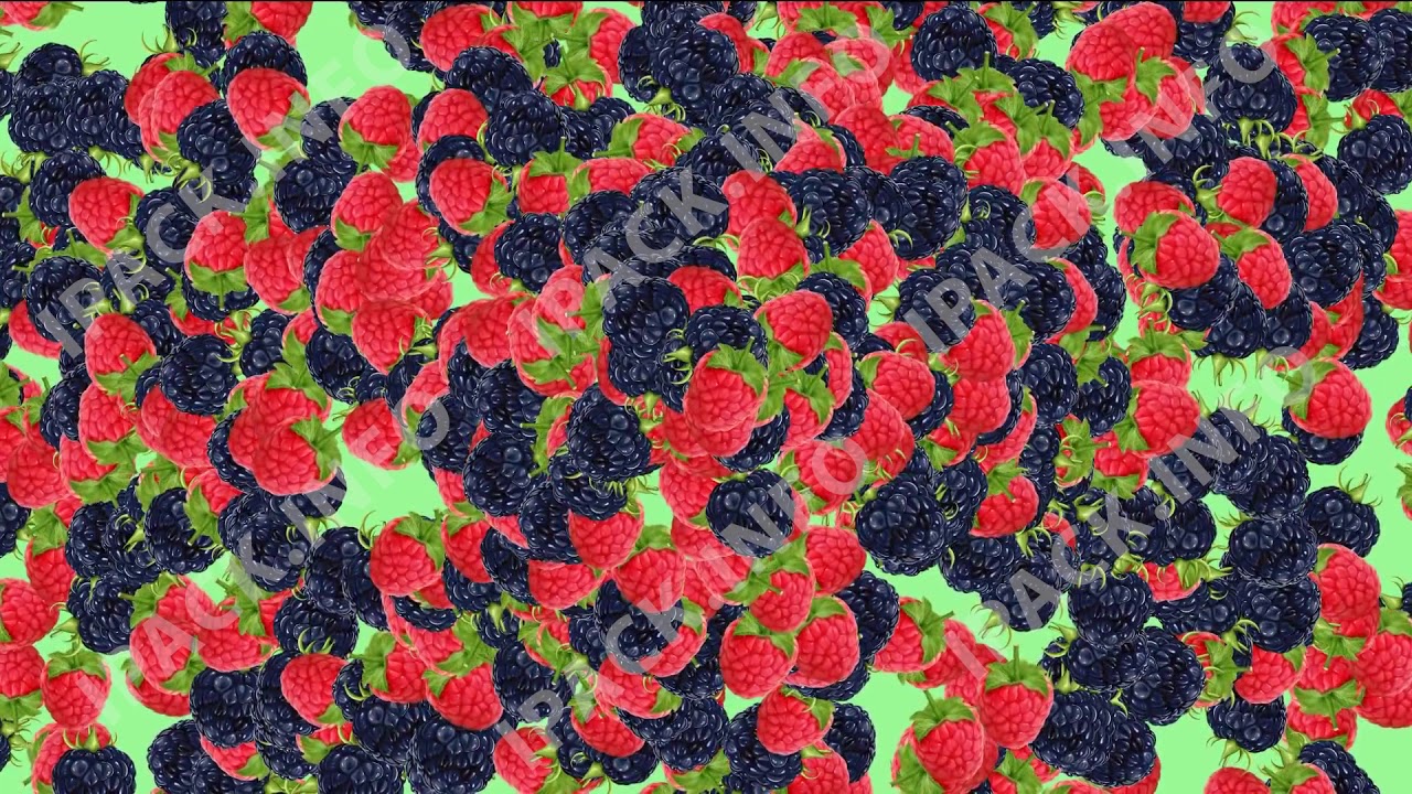 Animated Berries video on green screen background footage. - YouTube