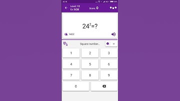 Math Tricks - Training mode - square numbers between 20 and 29 - level 012 (Number Keyboard)