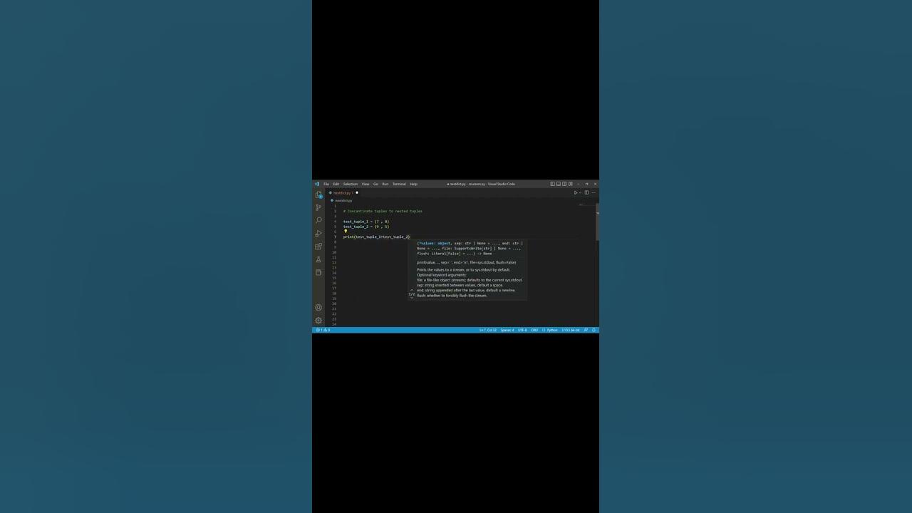 Concantenate tuples to nested tuples in python - YouTube