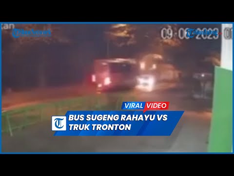 Detik-detik Kecelakaan Bus Sugeng Rahayu Adu Banteng Vs Truk di Ring Road Ngawi