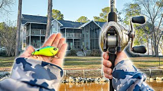 Fishing EXPENSIVE Lakehouse Docks For SHALLOW Bass (Muddy Water)