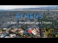 Drone above Athens at Gazi, Monastiraki and Thiseio