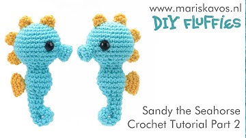 Seahorse crochet tutorial PART 2 - Free Easy Amigurumi pattern for beginners