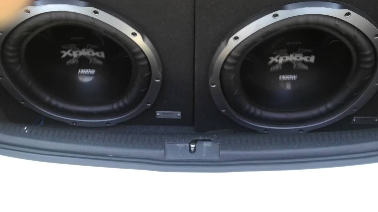 2 15" Sony Xplod 1300 Watts Subwoofer in my GTI YouTube