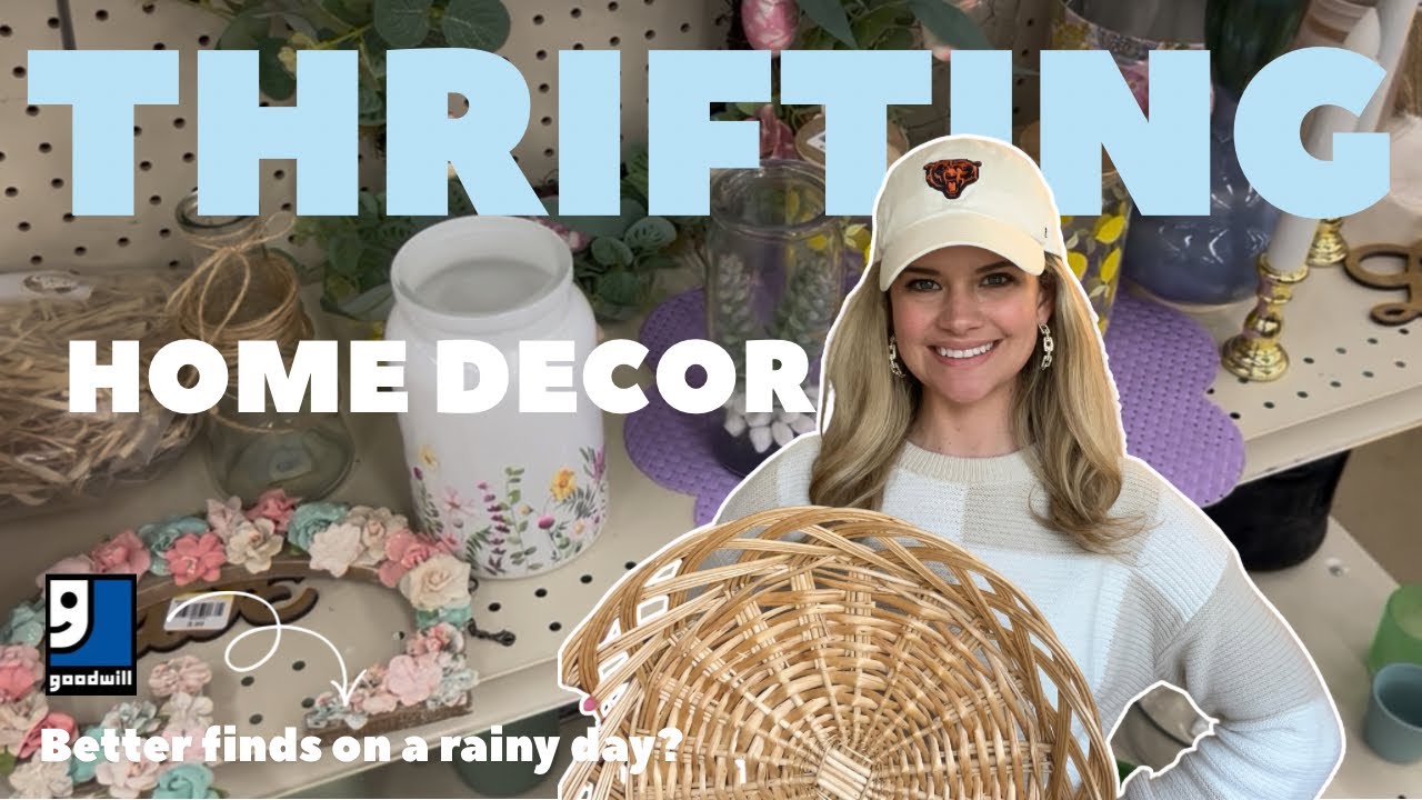 Cozy RAINY Day Thrifting at Goodwill | Styling Tips With Thrifted Home Decor