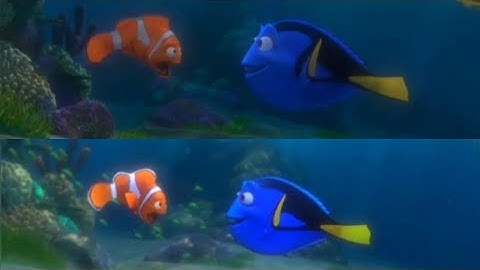 Marlin Meets Dory Finding Nemo and Finding Dory Scene Comparison