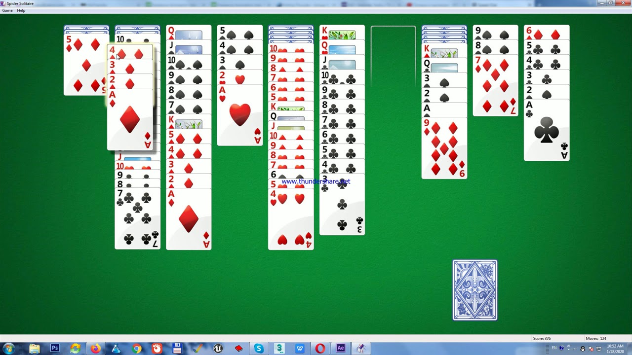 spider solitaire 2 suits