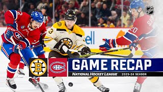 Bruins @ Canadiens 3\/14 | NHL Highlights 2024