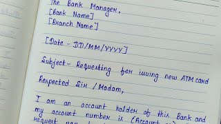 Application for new ATM card in english || New ATM card request letter