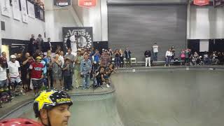 Christian Hosoi jumps over 7 fellow skate legends in the Combi Pool during his 50th Birthday Bash.