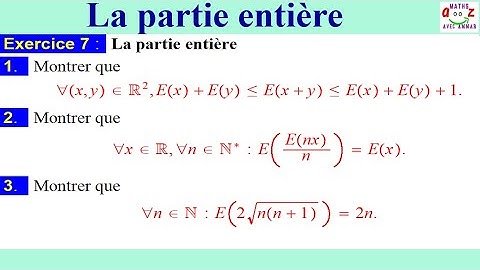 Analyse 1 : Partie entière exercice corrigé