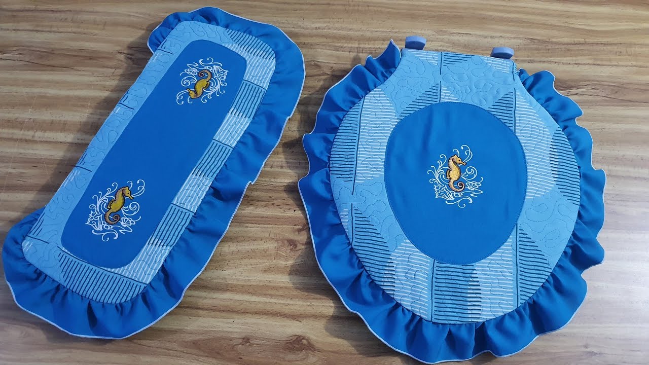 Precioso juego de baño bordado. Aprende a usar las técnicas de costura.