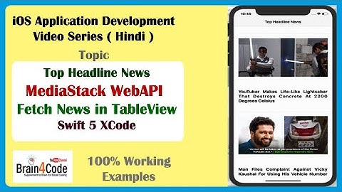Parse JSON data from News WebAPI into Custom TableView in Swift 5 Xcode | Hindi | MediaStack WebAPI