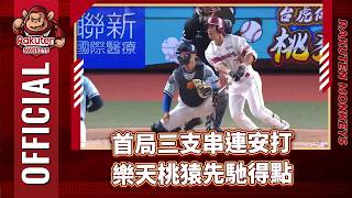 07/25 | Three consecutive hits in the first inning help the Rakuten Monkeys take an early lead