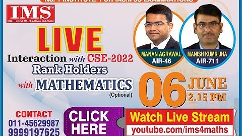 Live Interaction with CSE-2022 Rank Holders (AIR-46 & AIR-711) by K.Venkanna