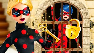 Video mit Barbie Puppen. Lady Bug und ihre Freunde in der Burg. Puppen Video auf Deutsch