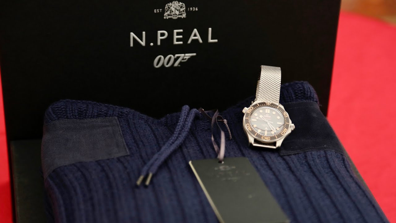 N.Peal James Bond NO TIME TO DIE 007 Ribbed Army Sweater | Unboxing