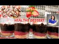 Strawberry chocolate pudding  quick dessert  best biscuit pudding recipe  easy glass dessert 