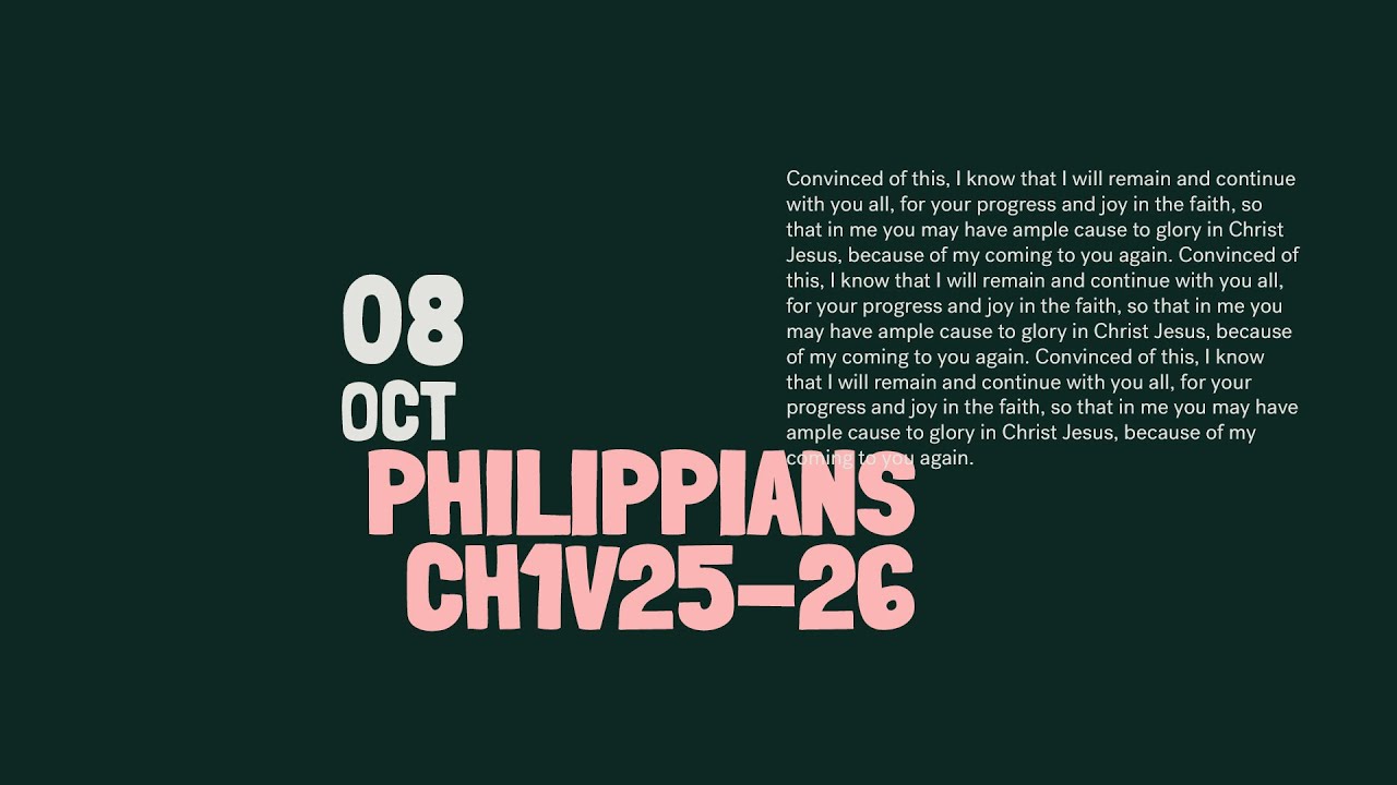 Daily Devotional with Yohaan Philip // Philippians 1:25-26 Cover Image