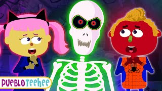 Túnel Del Monstruo Espeluznante De Halloween | Fiesta Del Miedo De Skeleton Song | Pueblo Teehee