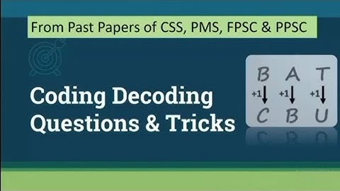 Coding Decoding Questions | General Ability Series | CSS, PMS, FPSC, SPSC & PPSC Exams