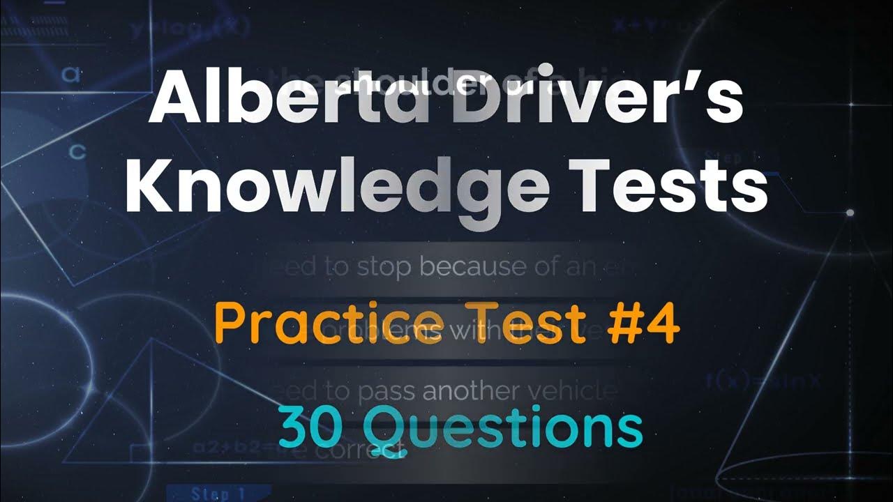 Alberta Driver's Knowledge Test 2024 Practice Test 4 YouTube