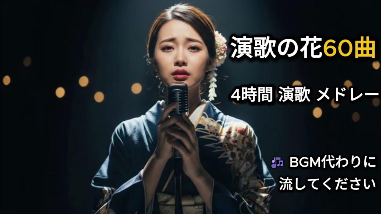 心に沁みる女性演歌｜名曲60選 4時間メドレー【癒し・作業用BGM】