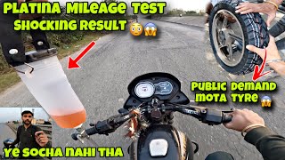 Bajaj Platina Mileage Test Mote Tyre Mein 😱😳 || Unbelievable Mileage Result 😱 || Public Demand ❤️