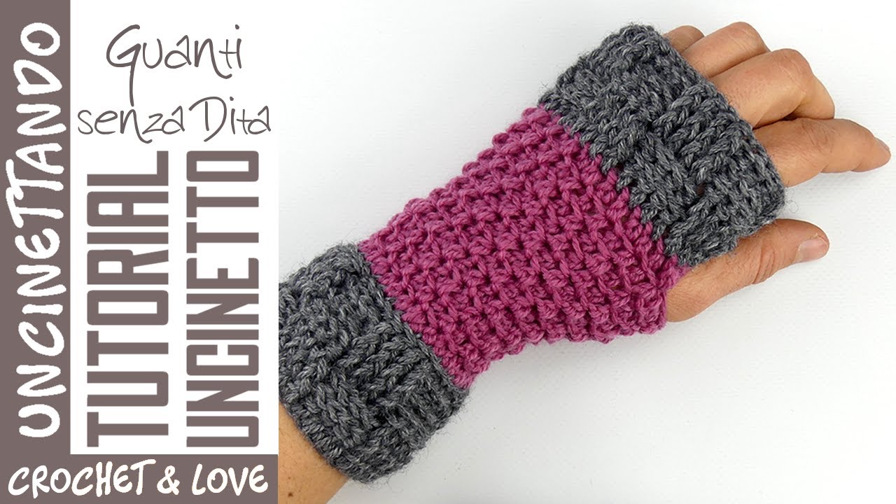 Easy crochet fingerless gloves (English and Spanish subtitles) - YouTube