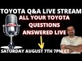 Toyota Live Stream Q&amp;A