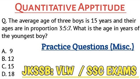 Quantitative Apptitude Jkssb VLW | Practice Questions Set 1 #jkssbvlw