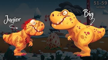 Dino bash T.REX & T.REX JUNIOR gameplay (51-59 levels)