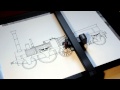 Roland DXY-1150 pen plotter drawing the Adler steam locomotive