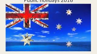 Public holidays 2016