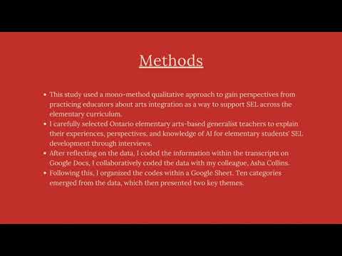 Arts Integration for Social Emotional Learning in Elementary Classrooms