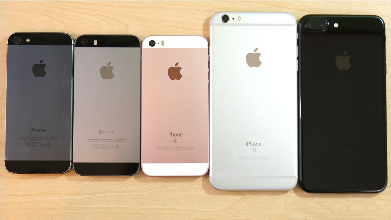 Iphone 5 Vs Iphone 5s Vs Iphone Se Vs Iphone 6s Plus Vs Iphone 7 Plus Youtube