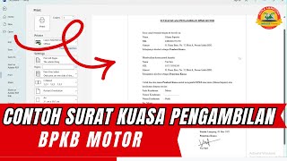 Cara Membuat dan Contoh Surat Kuasa Pengambilan BPKB Motor