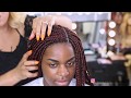 BOX BRAIDING AND MAKEUP TRANSFORMATION| HOW TO BOX BRAIDS|NATURAL HAIR| XPRESSION 35 #BOXBRAIDING