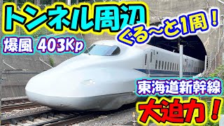 【403kp 大迫力!】東海道新幹線 トンネル周辺撮影!N700系 ディズニー新幹線 the Shinkansen bullet train High-speed express