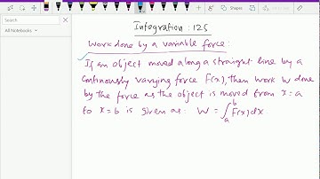 Integration : - ( Work done by variable force ; Solving problem ) - 125.