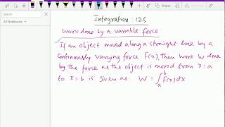 Integration : - ( Work done by variable force ; Solving problem ) - 125.