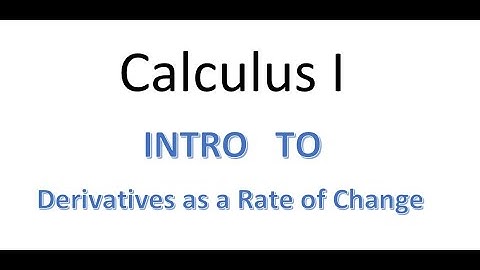 MAT220 3.1 Derivatives as a Rate of Change Pre-Lesson Video