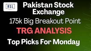 #KSE100 Index Analysis | 175K Mega Breakout Ahead? | TRG Analysis & Top Picks for Monday 🚨