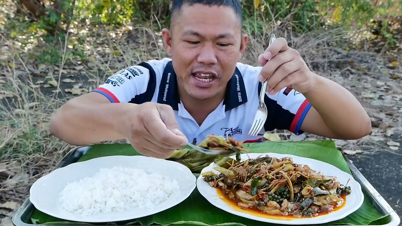 ผัดเผ็ดหมูป่าแท้ๆข้าวหอมมะริ หอมๆ | พี่จ่า