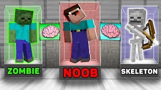 Minecraft NOOB vs PRO : BRAIN EXCHANGE! NOOB BECAME a ZOMBIE AND SKELETON  in Minecraft! Animation!