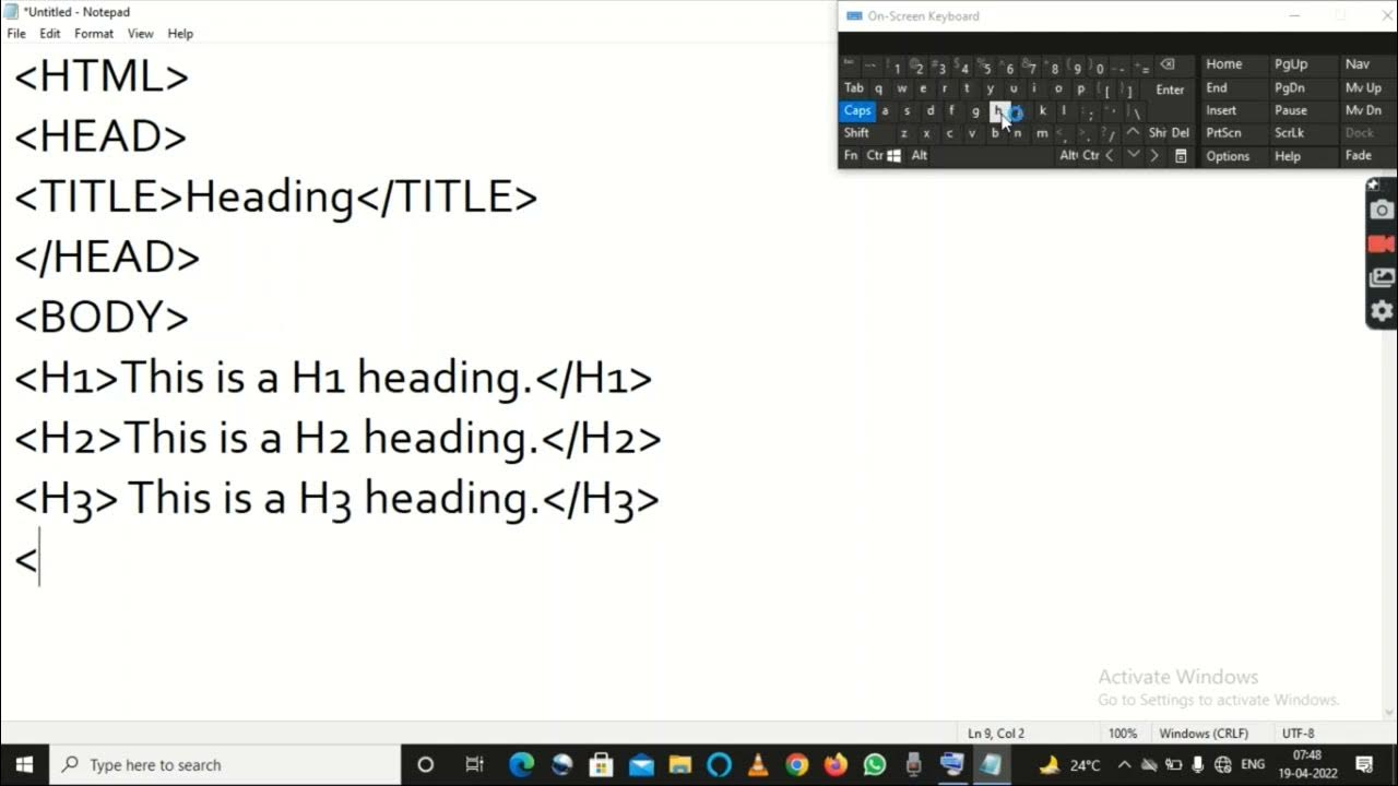 Adding Heading in HTML and difference between H1, H2, H3, H4, H5, H5 ...